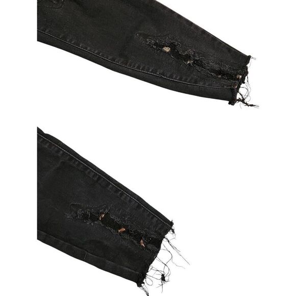 Judy Blue 'Skinny Fit' distressed peek of cheetah women black jeans 5/27 (27x26) - Picture 6 of 10